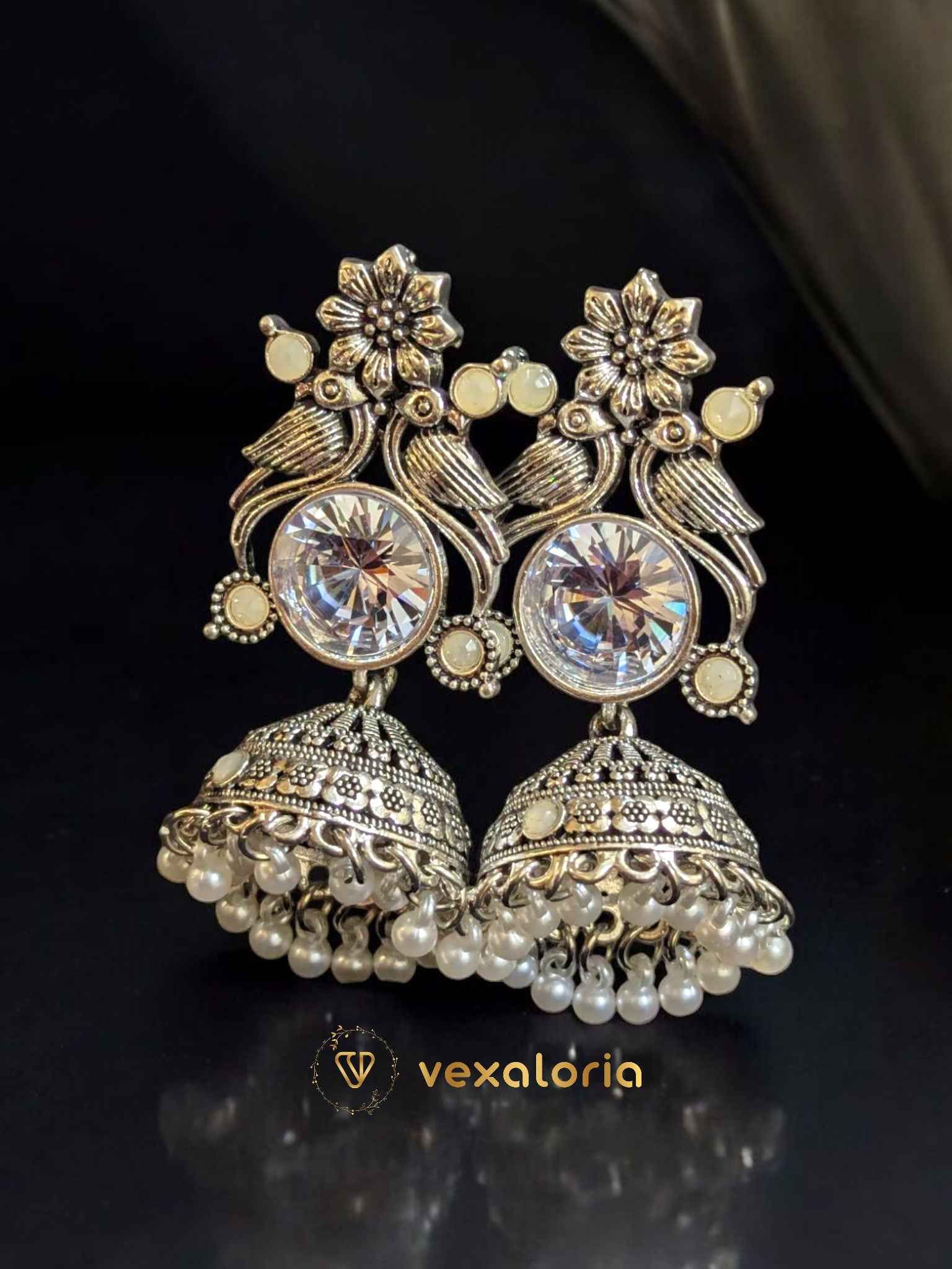 VXL_20250407_070544764-Photoroom Beautiful Silver Peacock Jhumka