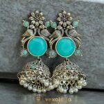 Beautiful Silver Peacock Jhumka