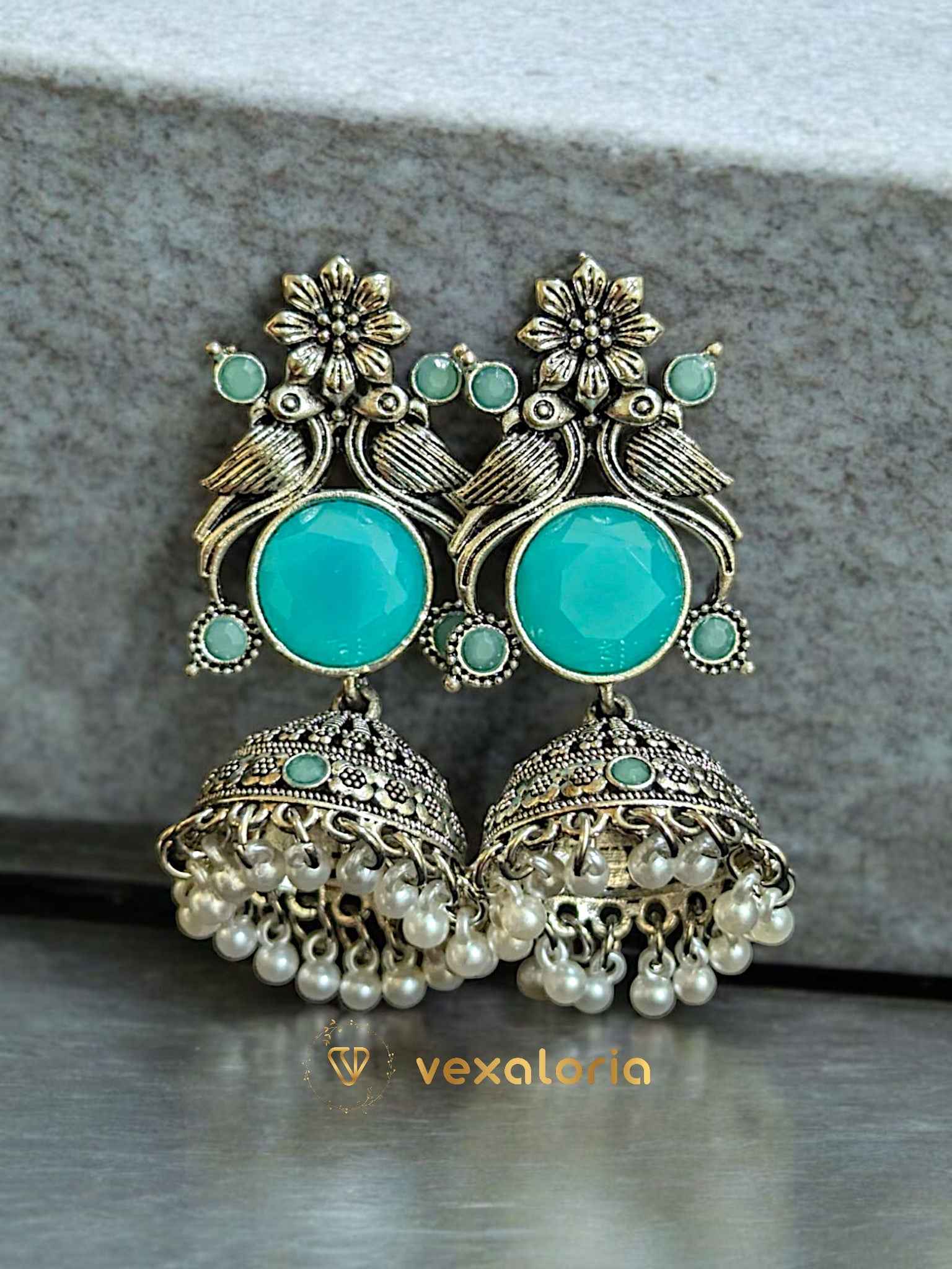 VXL_20250407_070606450-Photoroom Beautiful Silver Peacock Jhumka