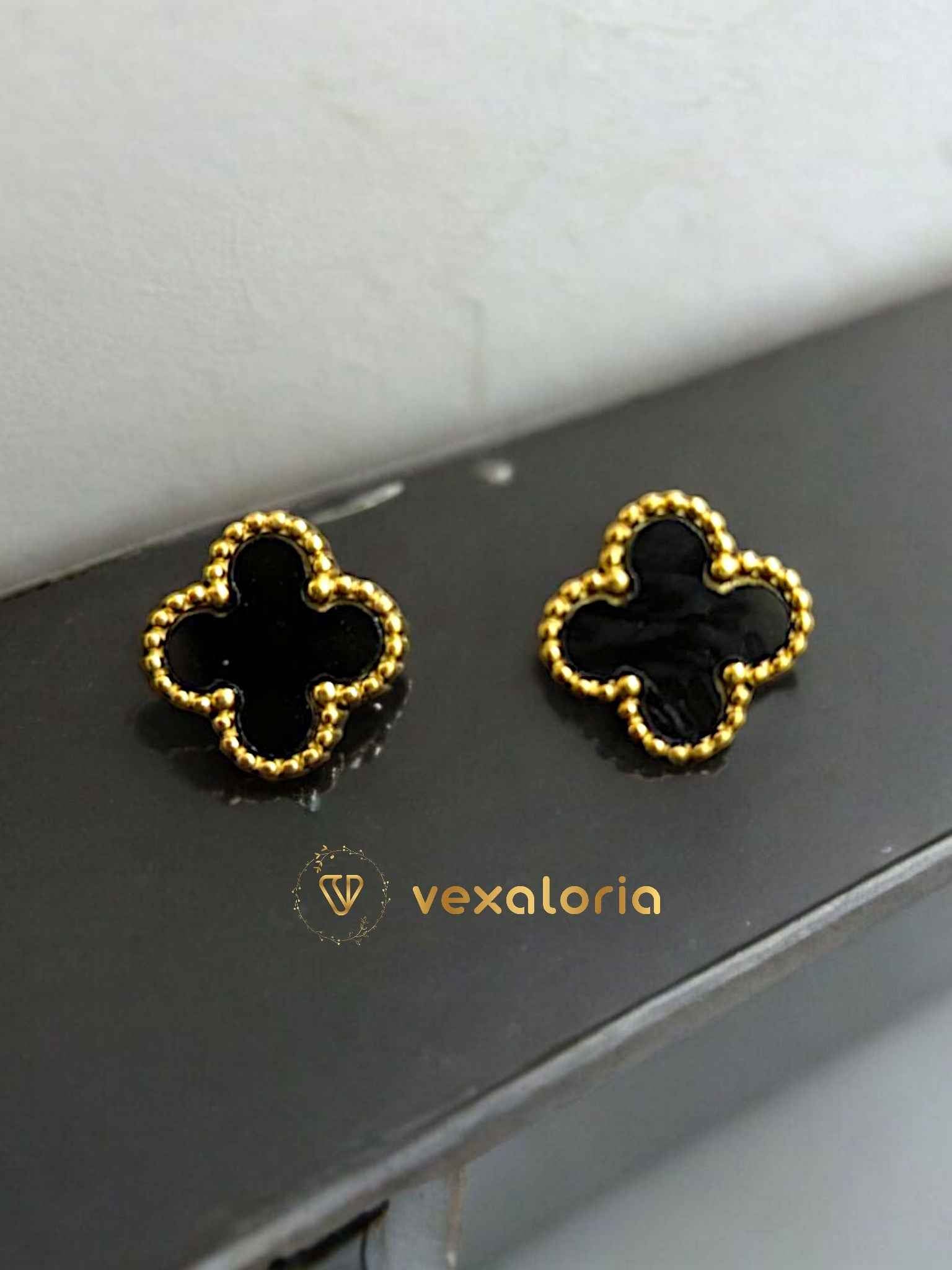 Black Clover Earing Stud - Stainless Steel studs for everyday use for girls