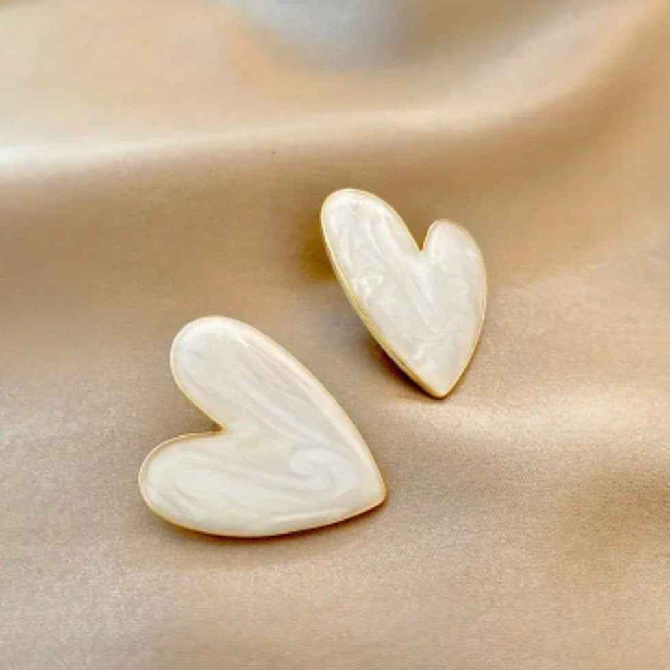 Heart Shape Design Golden Earrings