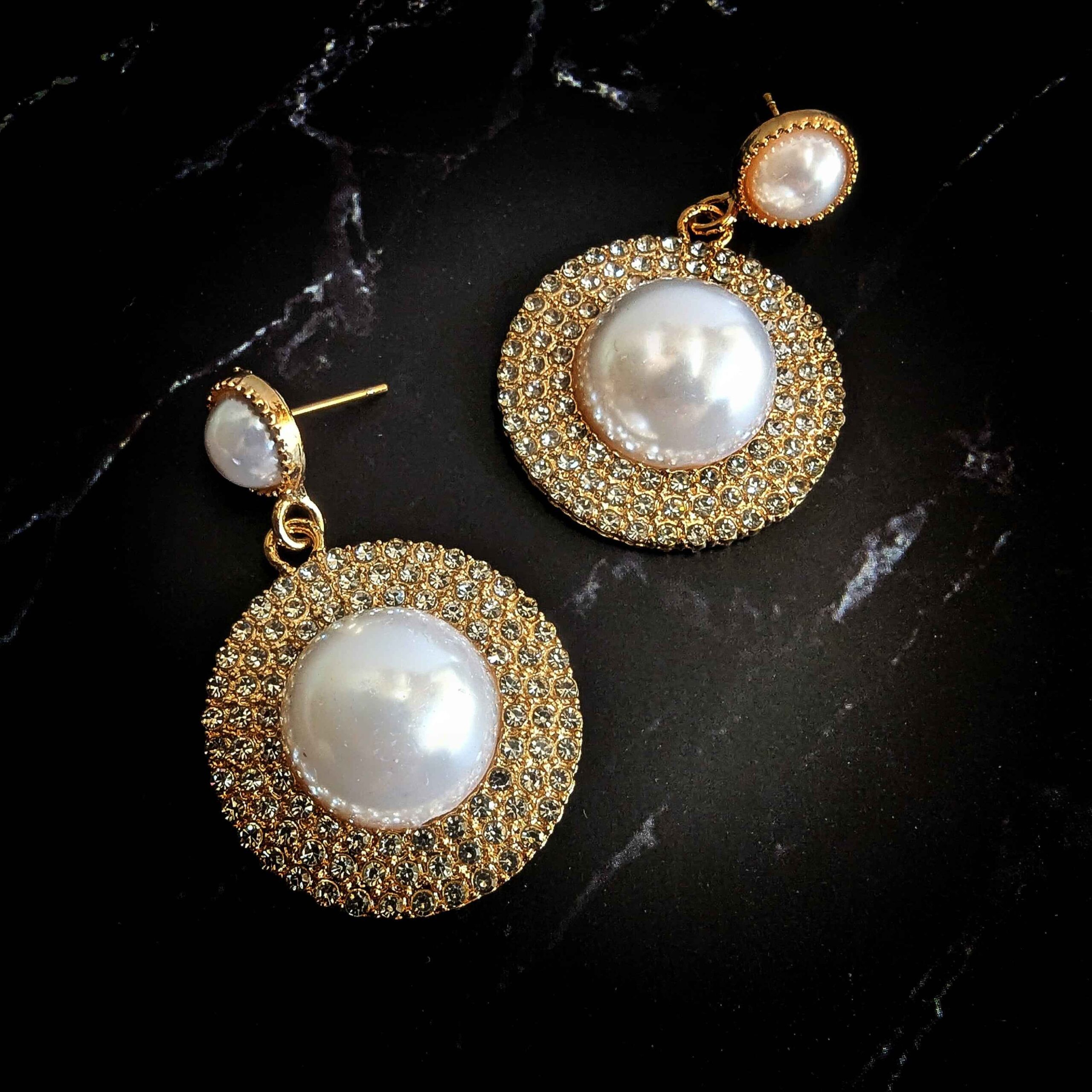 WhatsApp_Image_2025-02-28_at_12.20.32_261e479a Round Golden Earrings with Pearl and Zircoon Gold Plated Pearl Studded Party Wear
