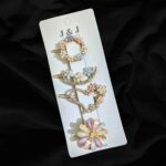 4 Pack Cute / Set of Rhinestone Flower Hair clip - Alloy, Sweet Style for women and Girls