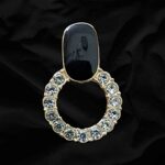 Round Golden Earrings with Zircon Vintage Onyx Square Crystal Stud Earrings Crystal Circle Dangle Earrings Gold Circle Hoop Earrings Rhinestone Paved Halo Circle Earrings Jewelry for Women