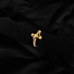 Fashion 925 Silver and golden elegant triple heart Zircon Fashion Ring for girls / women for everyday wear