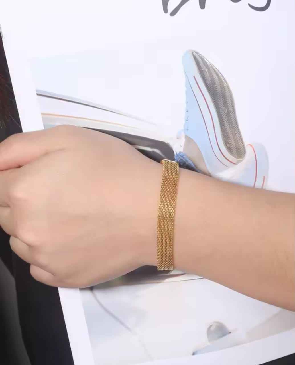 b70156a1-1a0c-41e4-ad38-23dd5493f698 Stainless Steel Bracelet for Women Men Mesh Link Bracelet Hand Chain Jewelry